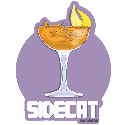 Side Cat | 3" Vinyl | Cat-tail Sticker | Deviant Kreations