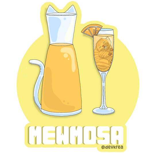 Mewmosa | 3" Vinyl | Cat-tail Sticker | Deviant Kreations