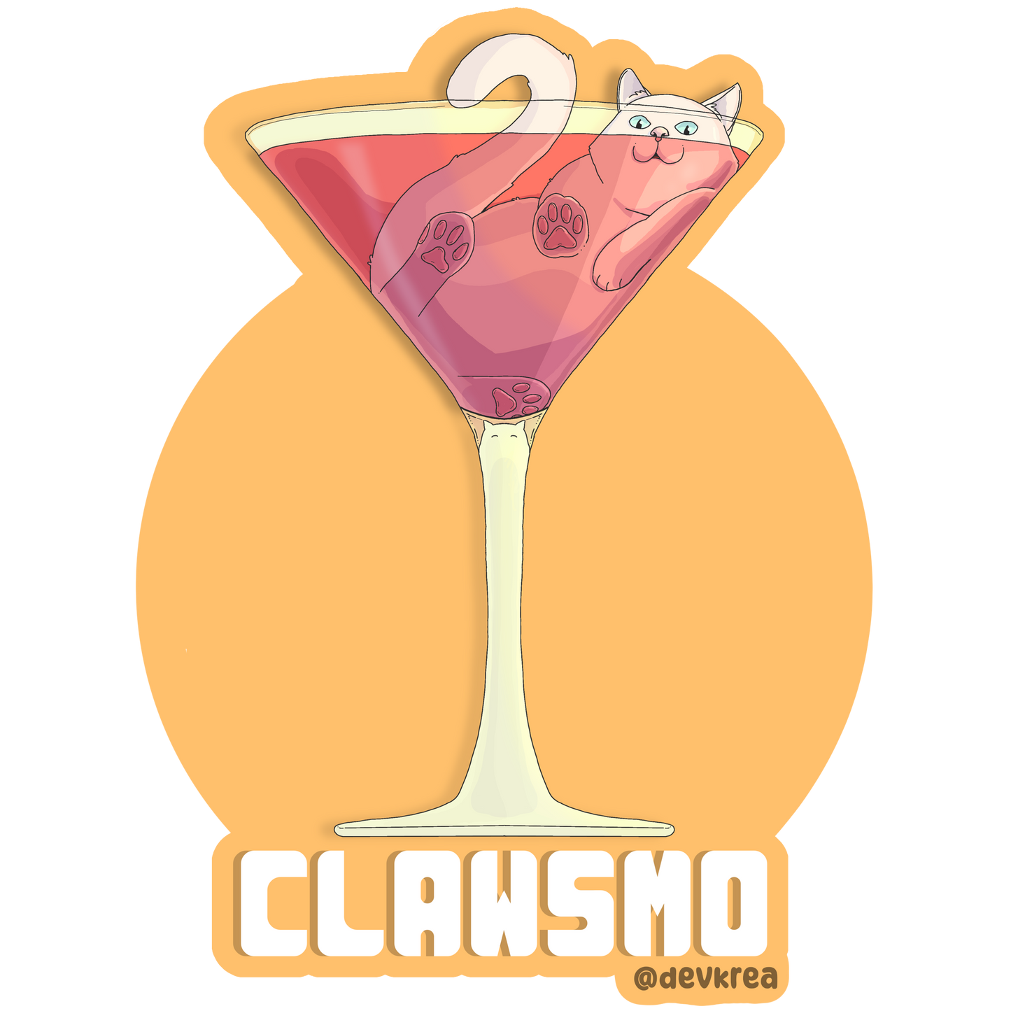 Clawsmo | 3" Vinyl | Cat-tail Sticker | Deviant Kreations