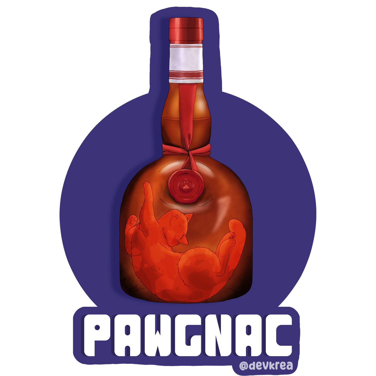 Pawgnac | 3" Vinyl | Cat-tail Sticker | Deviant Kreations