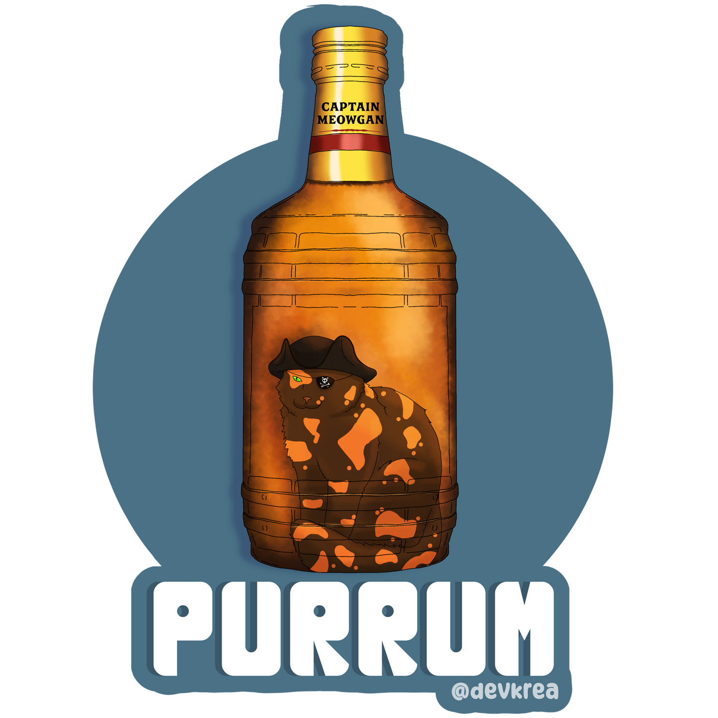 Purrum | 3" Vinyl | Cat-tail Sticker | Deviant Kreations