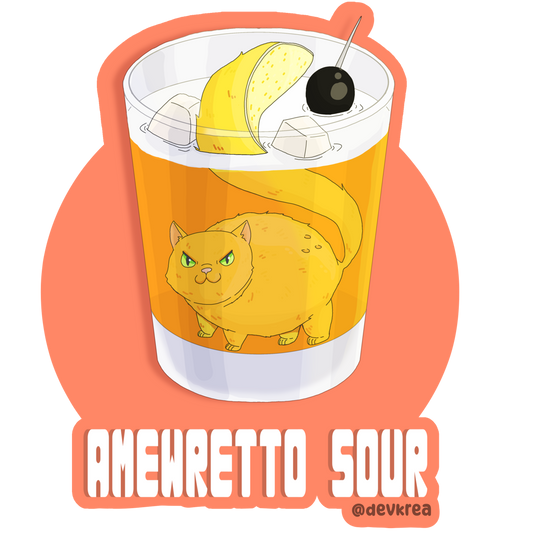 Amewretto Sour | 3" Vinyl | Cat-tail Sticker | Deviant Kreations