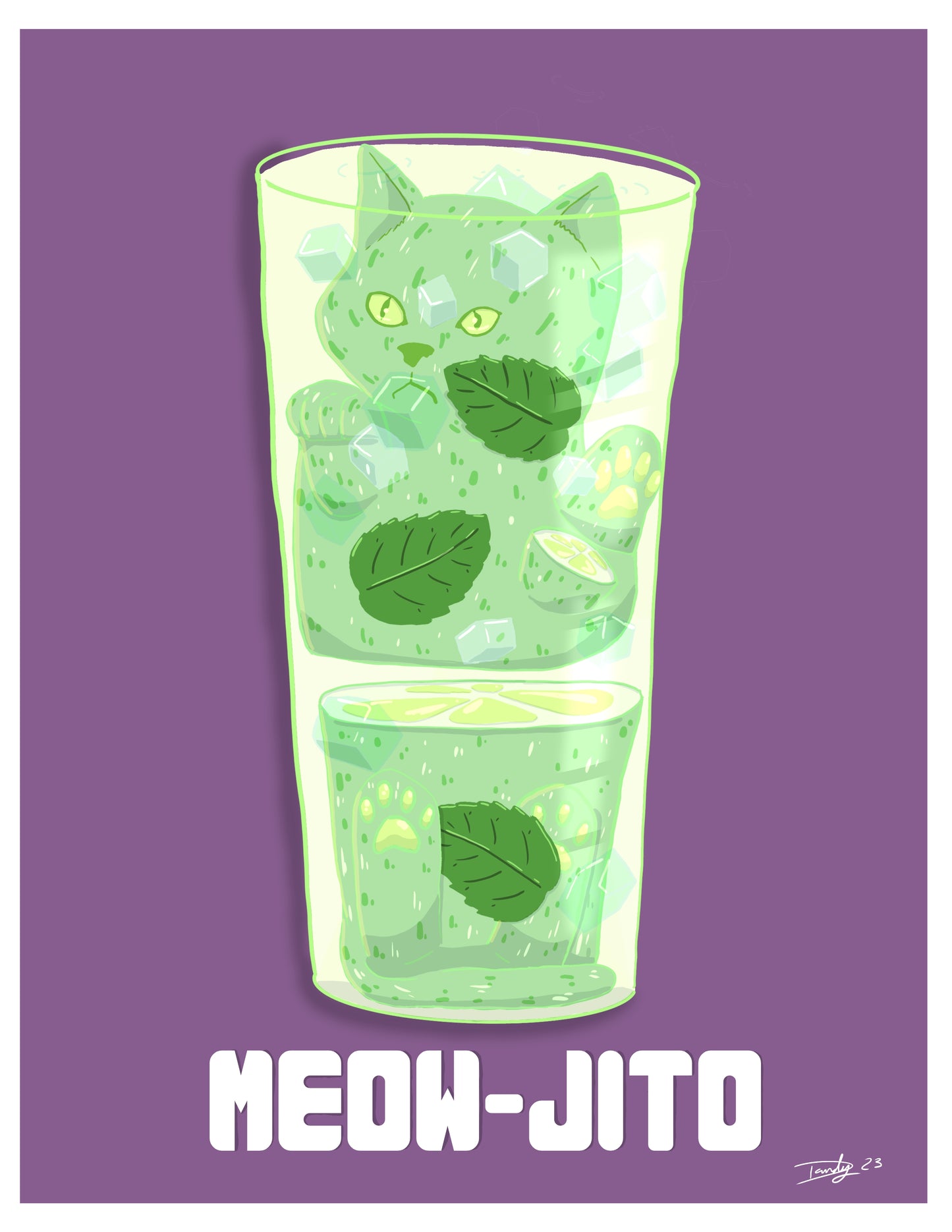 Cat-Tail Postcard | 5"x7" | Deviant Kreations