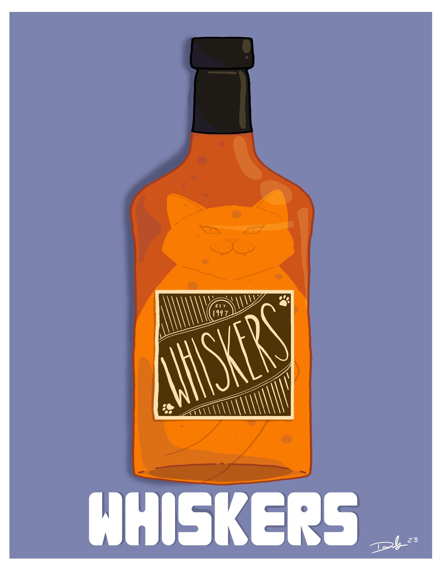 Cat-Tail Postcard | 5"x7" | Deviant Kreations