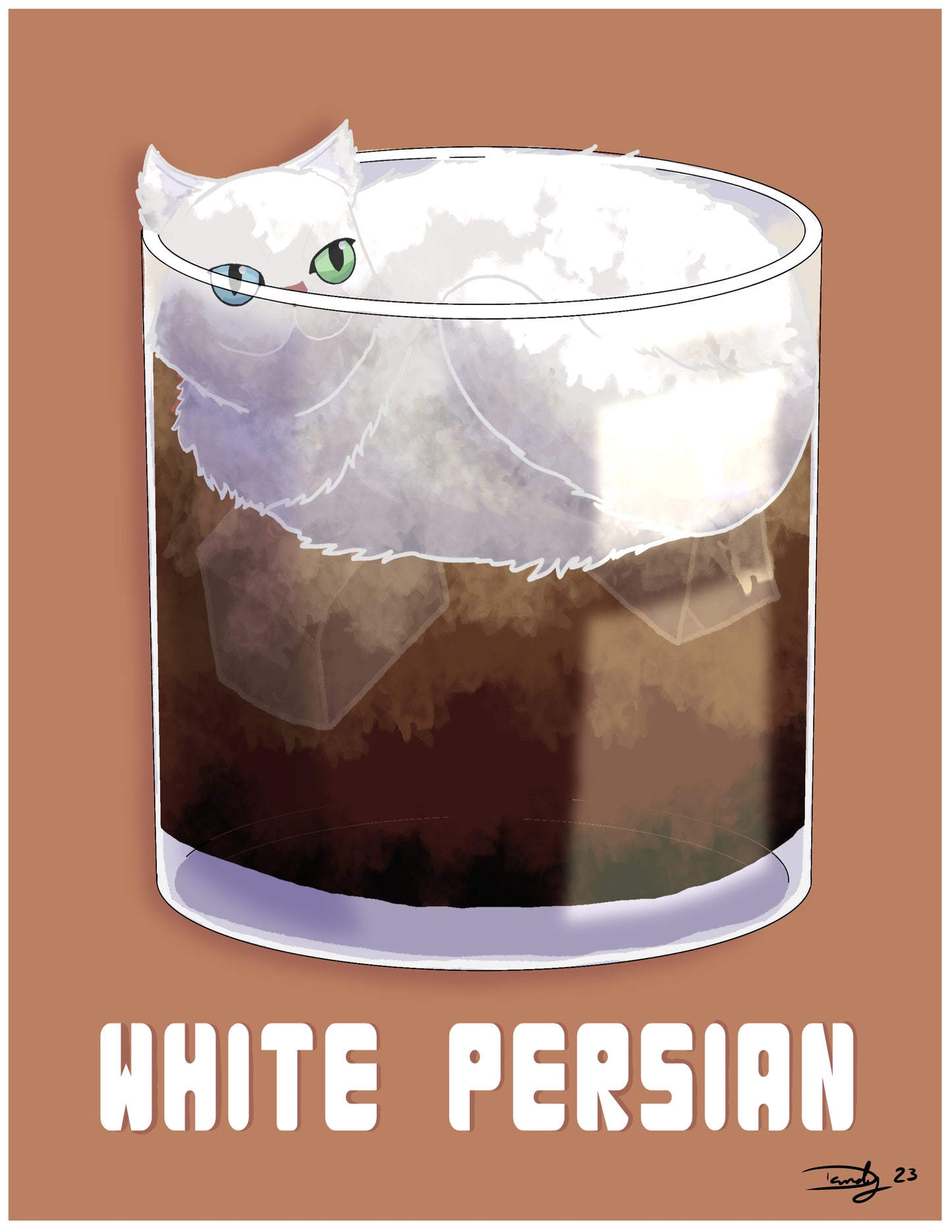 Cat-Tail Postcard | 5"x7" | Deviant Kreations