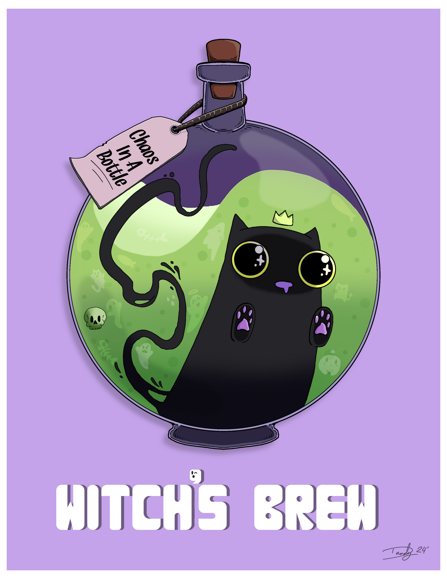 Witch's Brew Cat-tail Print | Deviant Kreations