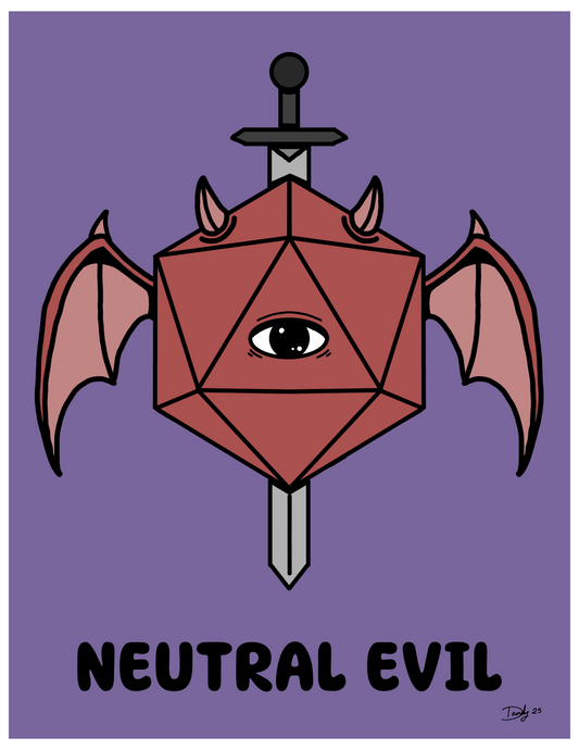 Neutral Evil Print | Satin 8.5"x11" | Deviant Kreations