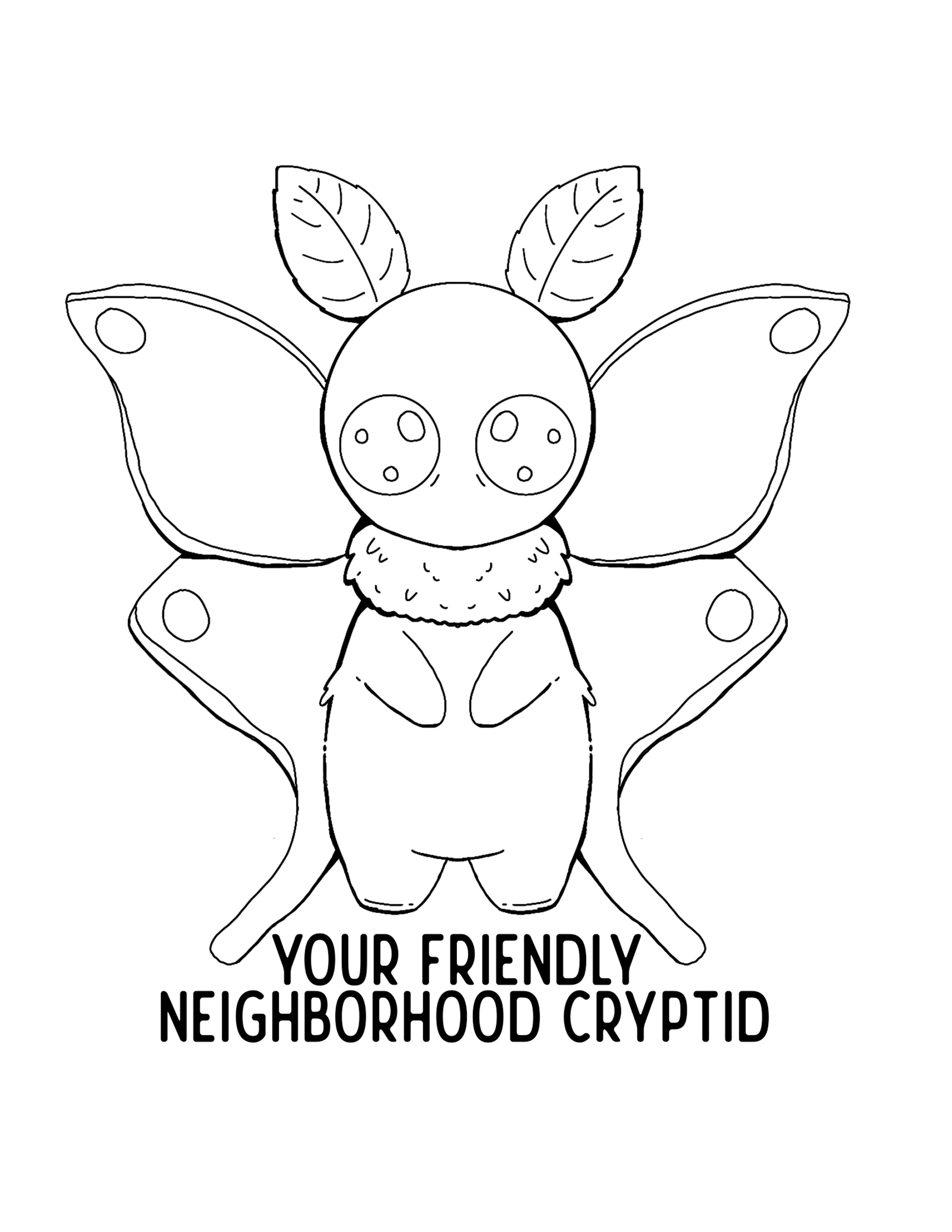 Fun Collection of Digital Cryptids and Animals Coloring Pages (12 pages) | Deviant Kreations - Deviantkreations - animals, Coloring Page, cryptid, Digital