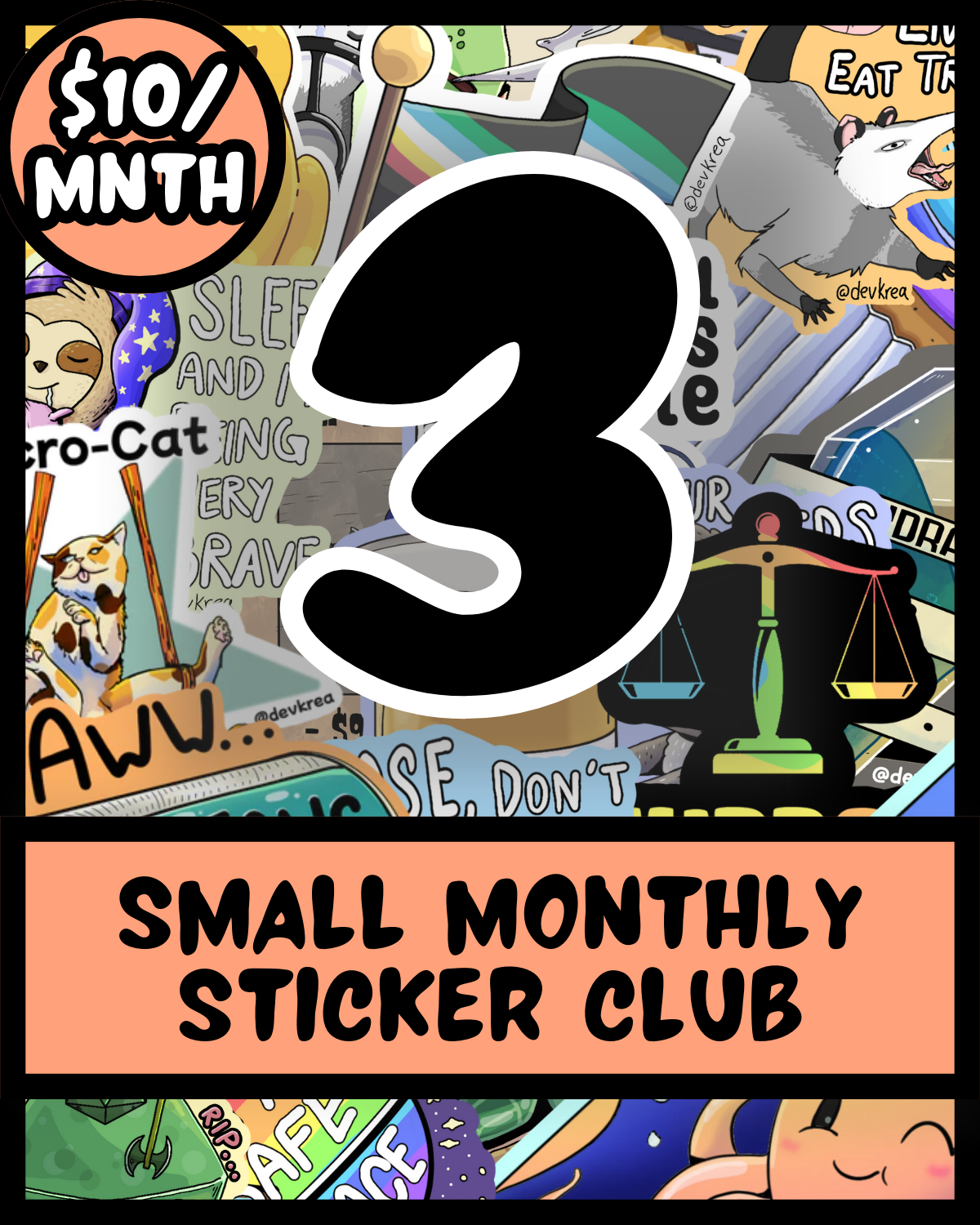 Small Monthly Sticker Collector | Deviant Kreations - Deviantkreations