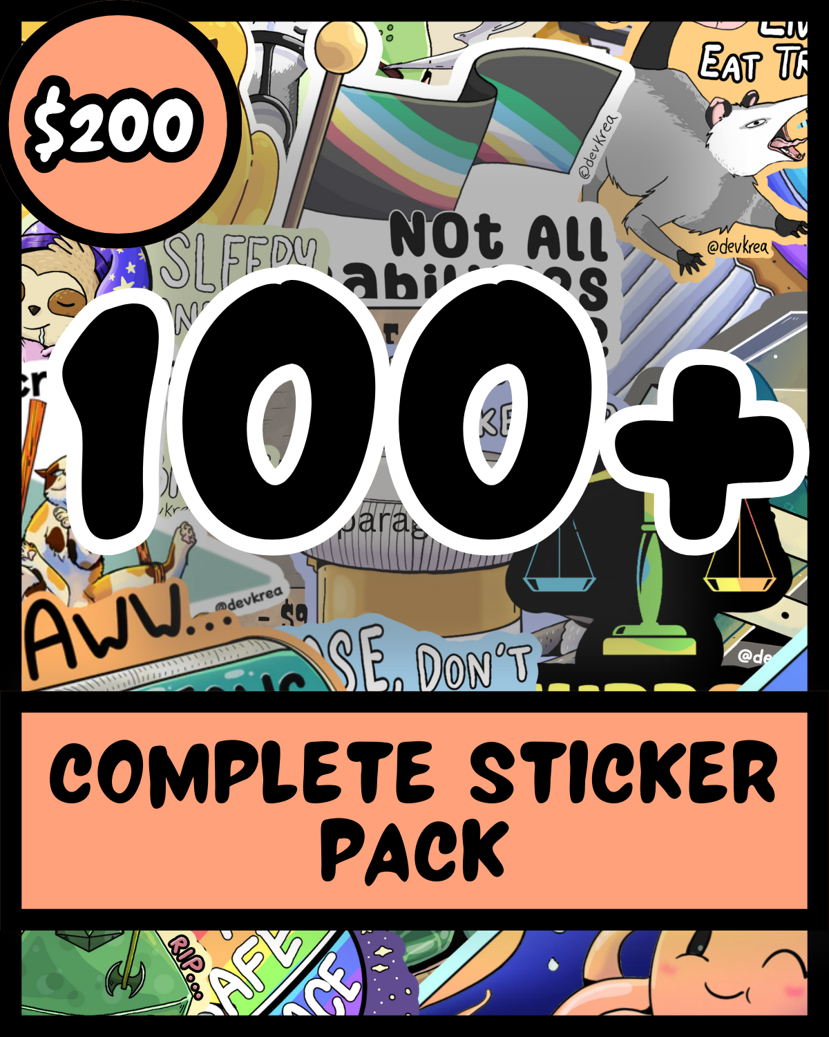 Complete Sticker Pack | 100+ Stickers | Deviant Kreations - Deviantkreations