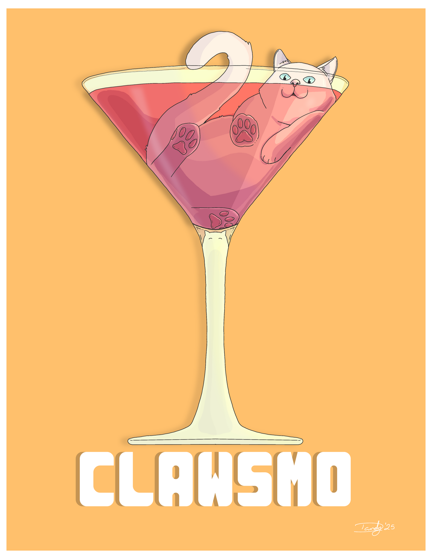 Cat-Tail Postcard | 5"x7" | Deviant Kreations