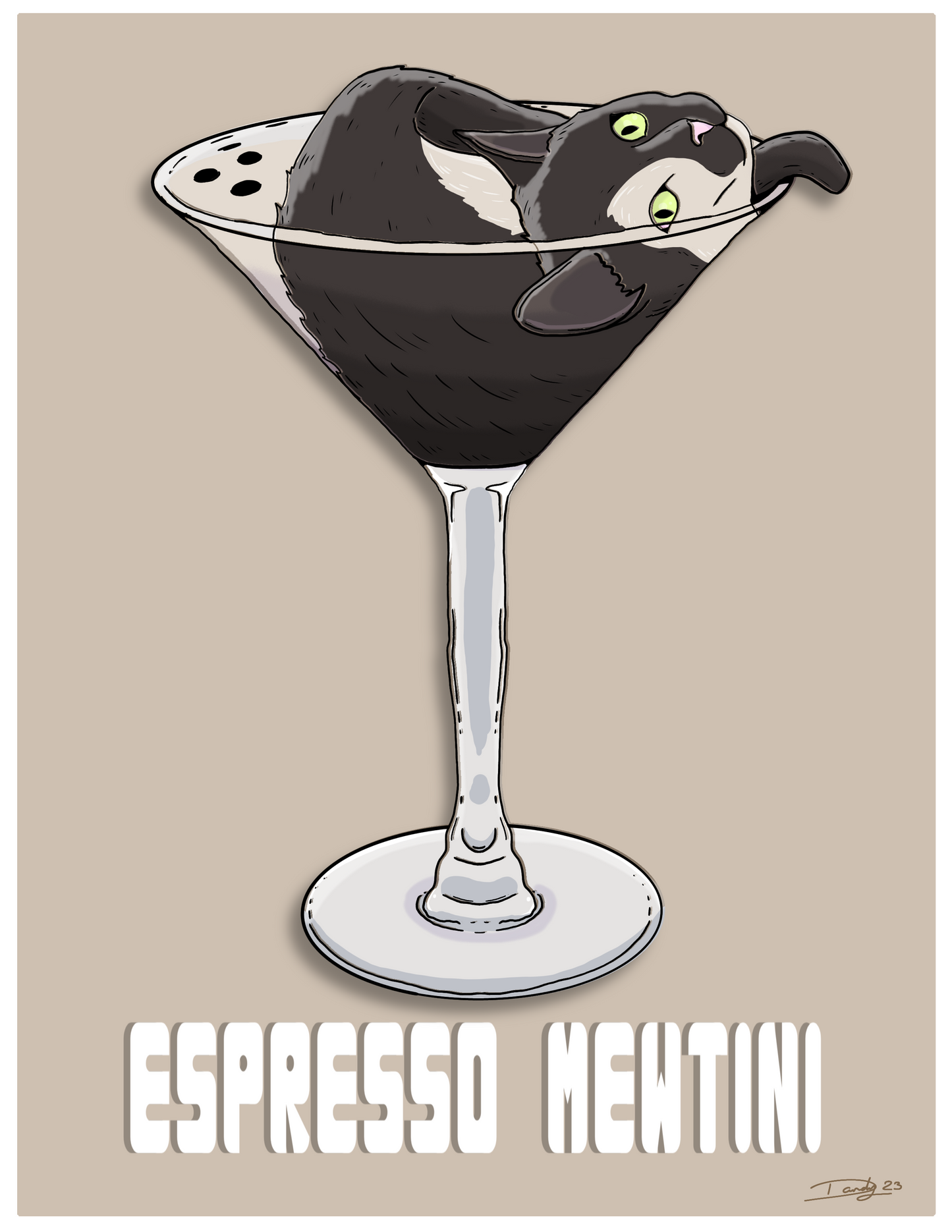 Cat-Tail Postcard | 5"x7" | Deviant Kreations