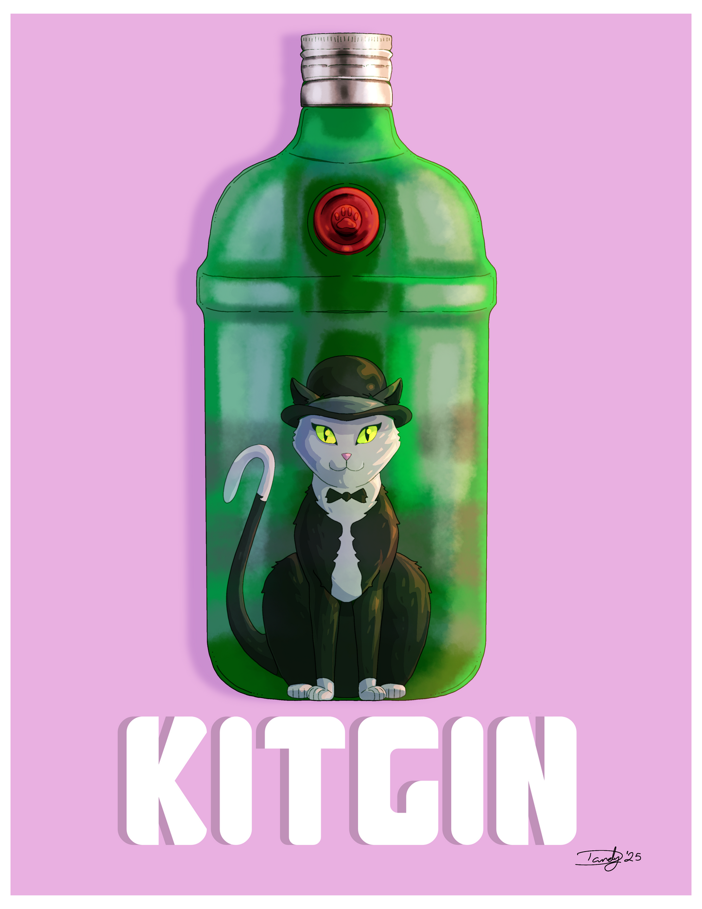 Cat-Tail Postcard | 5"x7" | Deviant Kreations