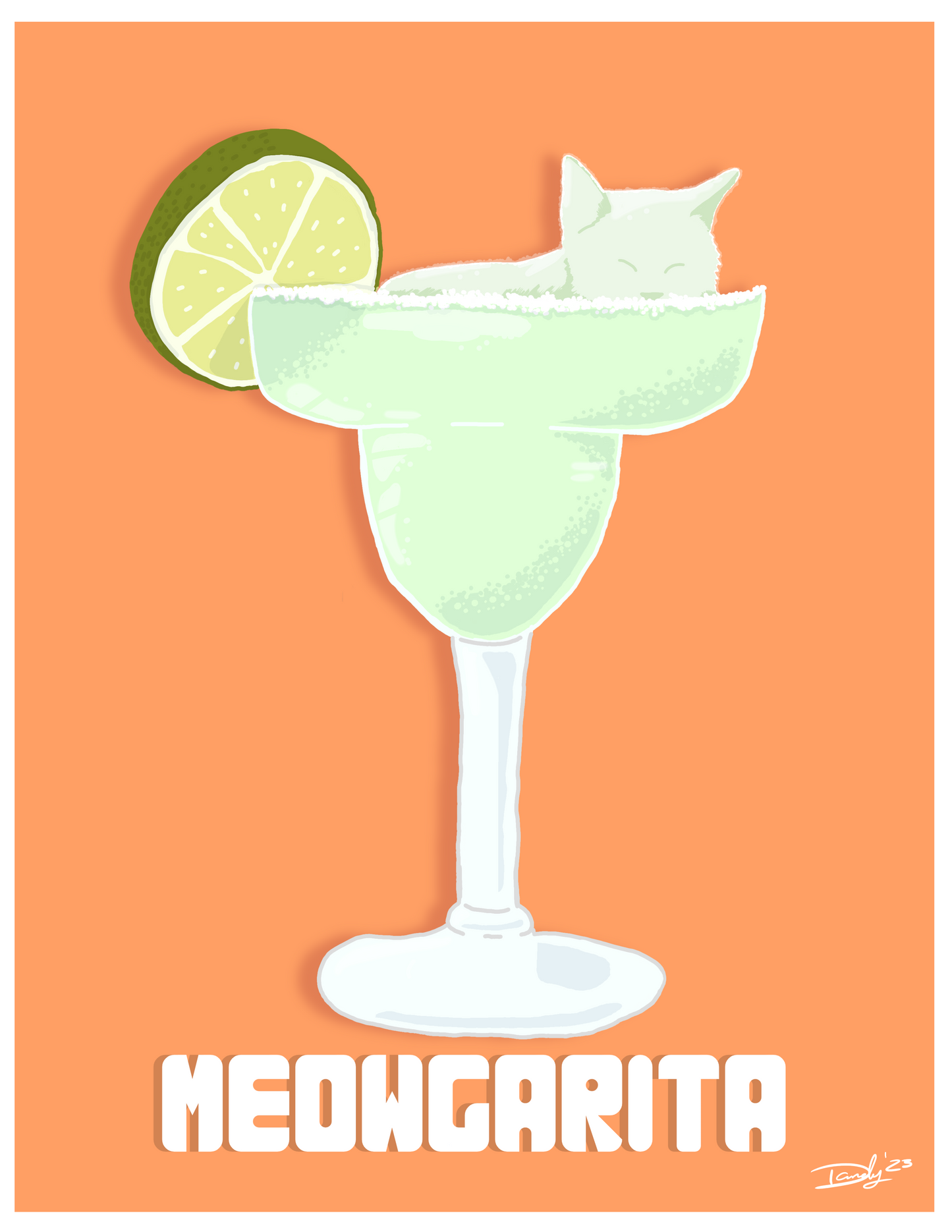 Cat-Tail Postcard | 5"x7" | Deviant Kreations