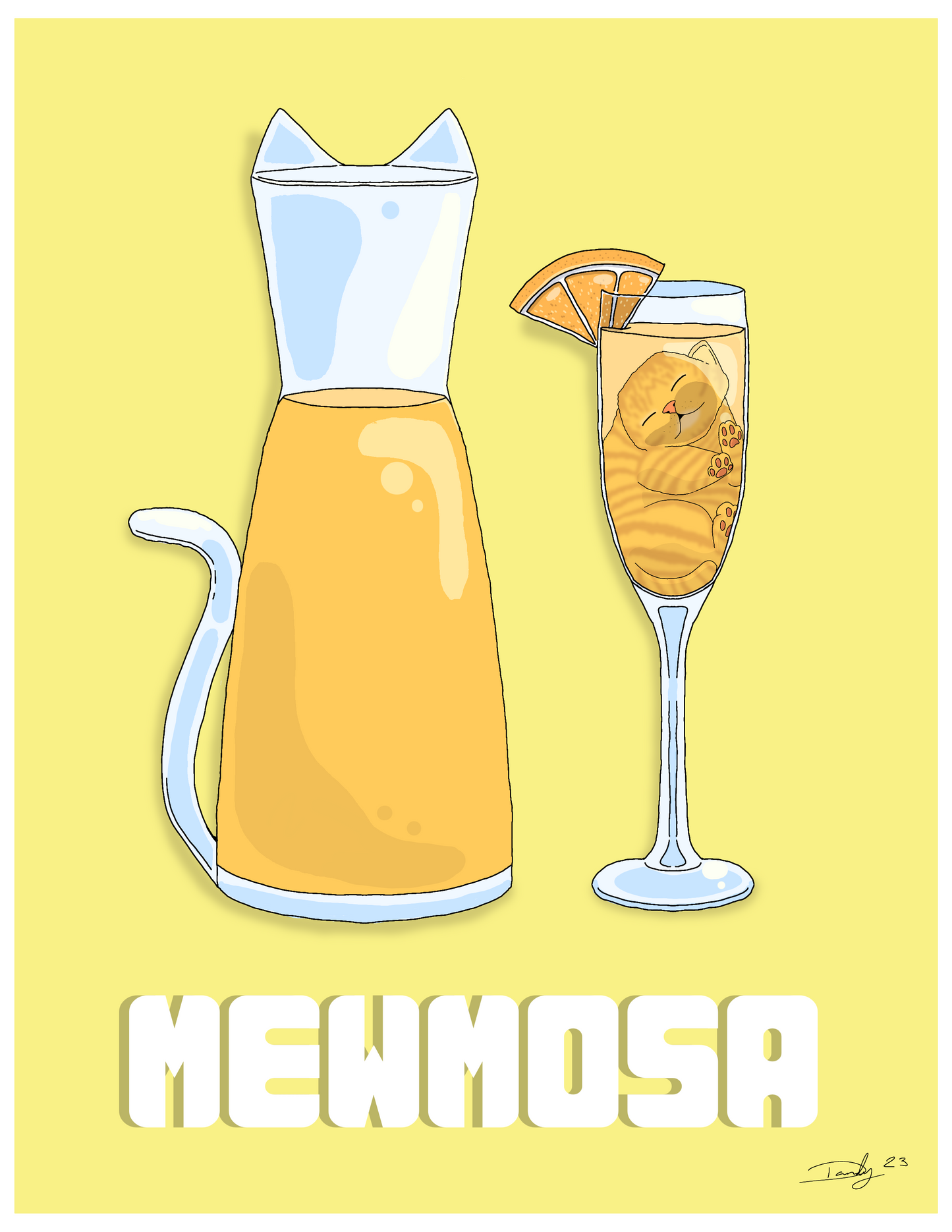 Cat-Tail Postcard | 5"x7" | Deviant Kreations