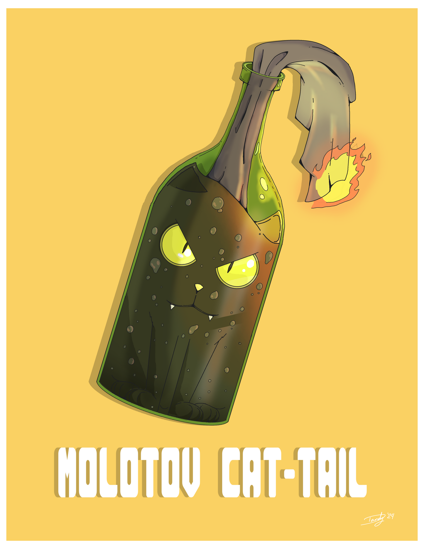 Cat-Tail Postcard | 5"x7" | Deviant Kreations