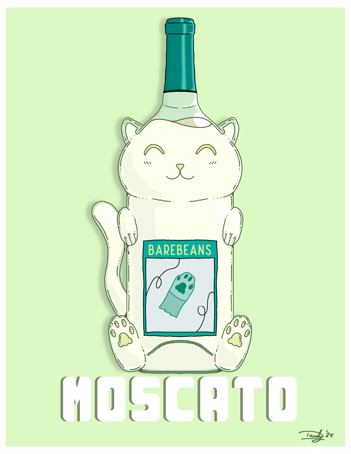 Cat-Tail Postcard | 5"x7" | Deviant Kreations