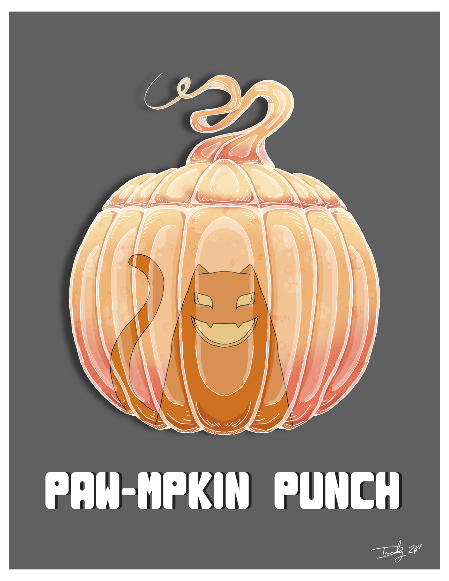 Cat-Tail Postcard | 5"x7" | Deviant Kreations