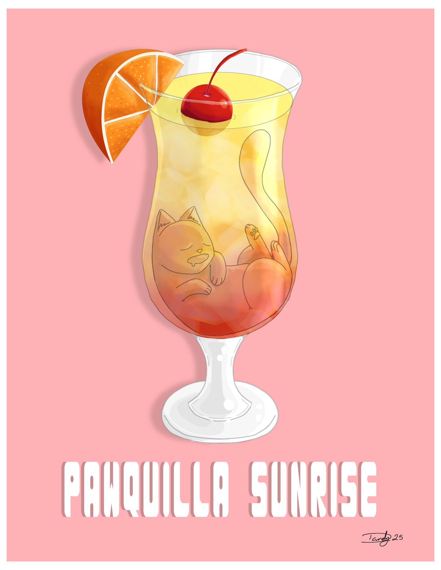 Pawquilla Sunrise Cat-tail | Satin 8.5"x11"  Print | Deviant Kreations