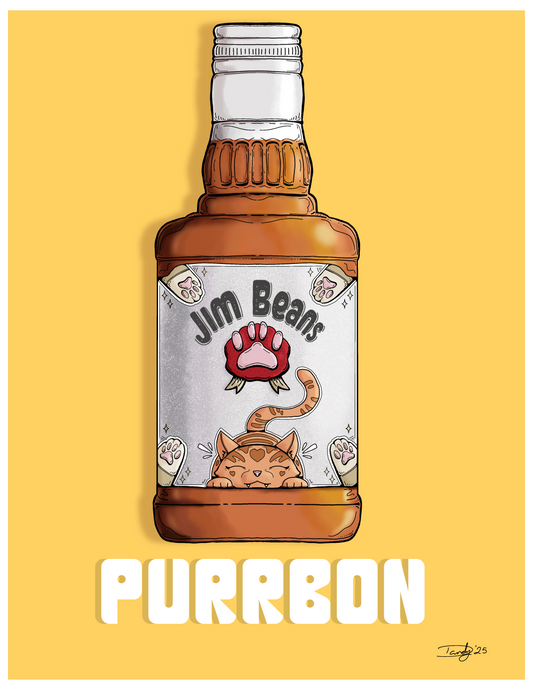 Purrbon Cat-tail | Satin 8.5"x11"  Print | Deviant Kreations