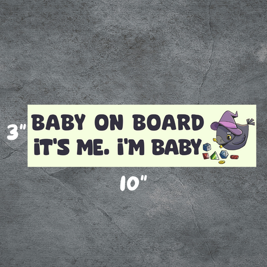 Baby on Board | 3"x10" Matte Bumper Sticker | Deviant Kreations