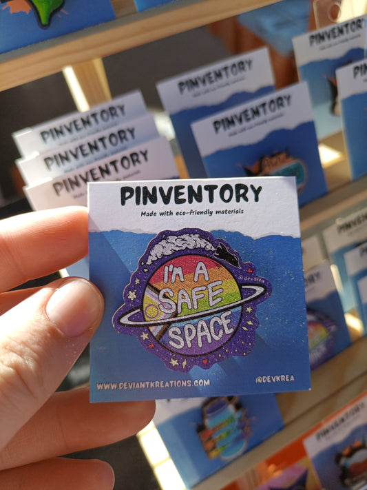 Safe Space | 1.5" Wooden Pin | Deviant Kreations