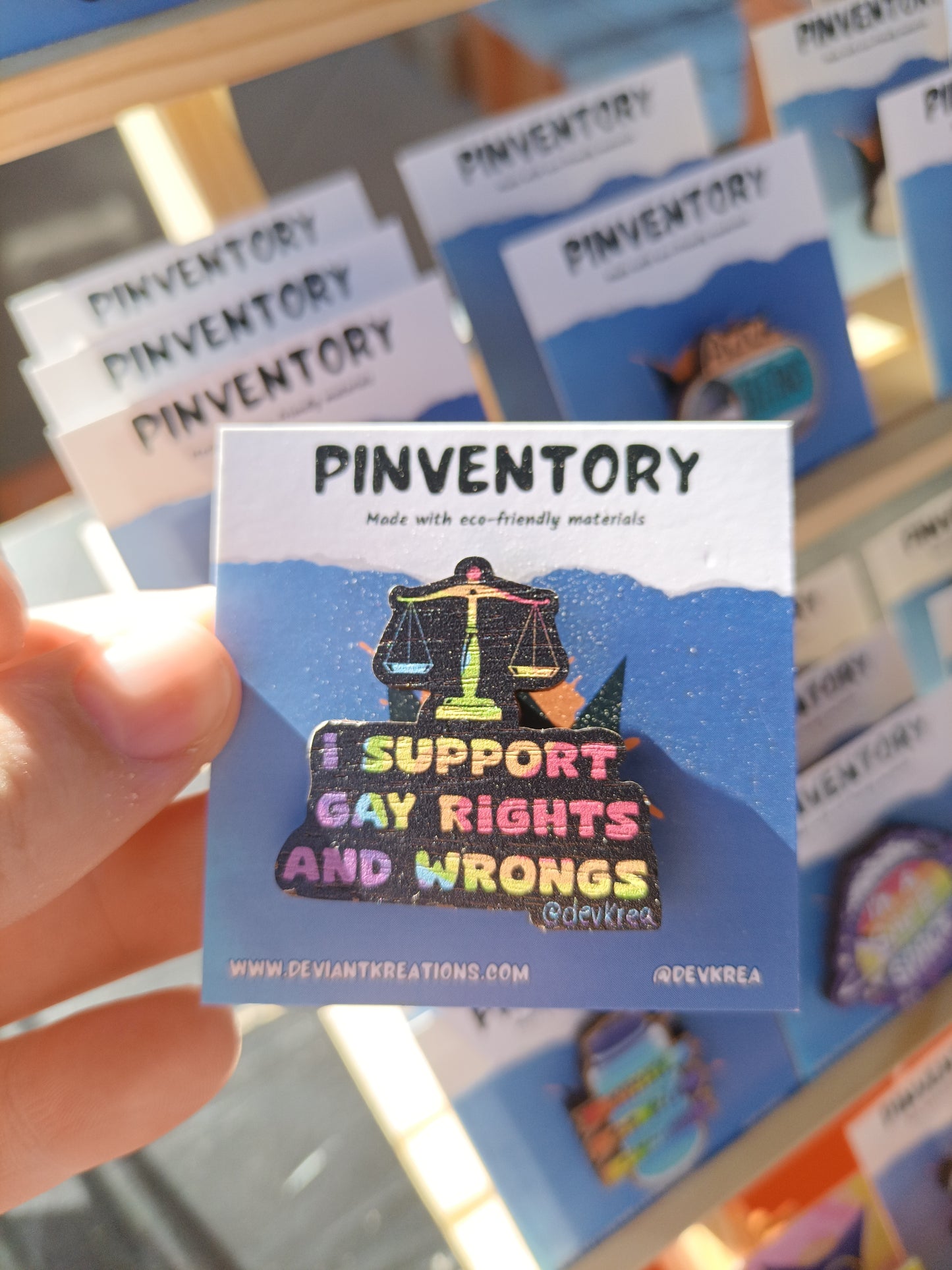 Gay rights | 1.5" Wooden Pin | Deviant Kreations