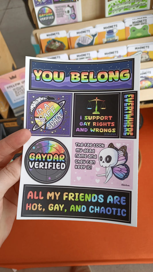 Pride Sticker Sheet | 5"x7" | Deviant Kreations
