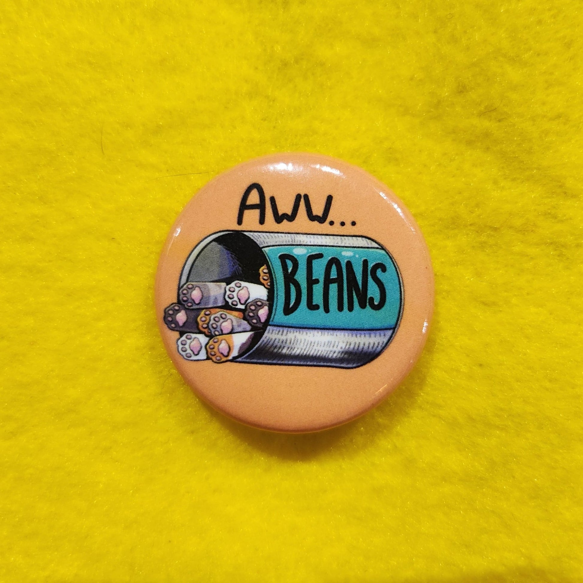 Aww Beans Button | 1.25" - Deviantkreations
