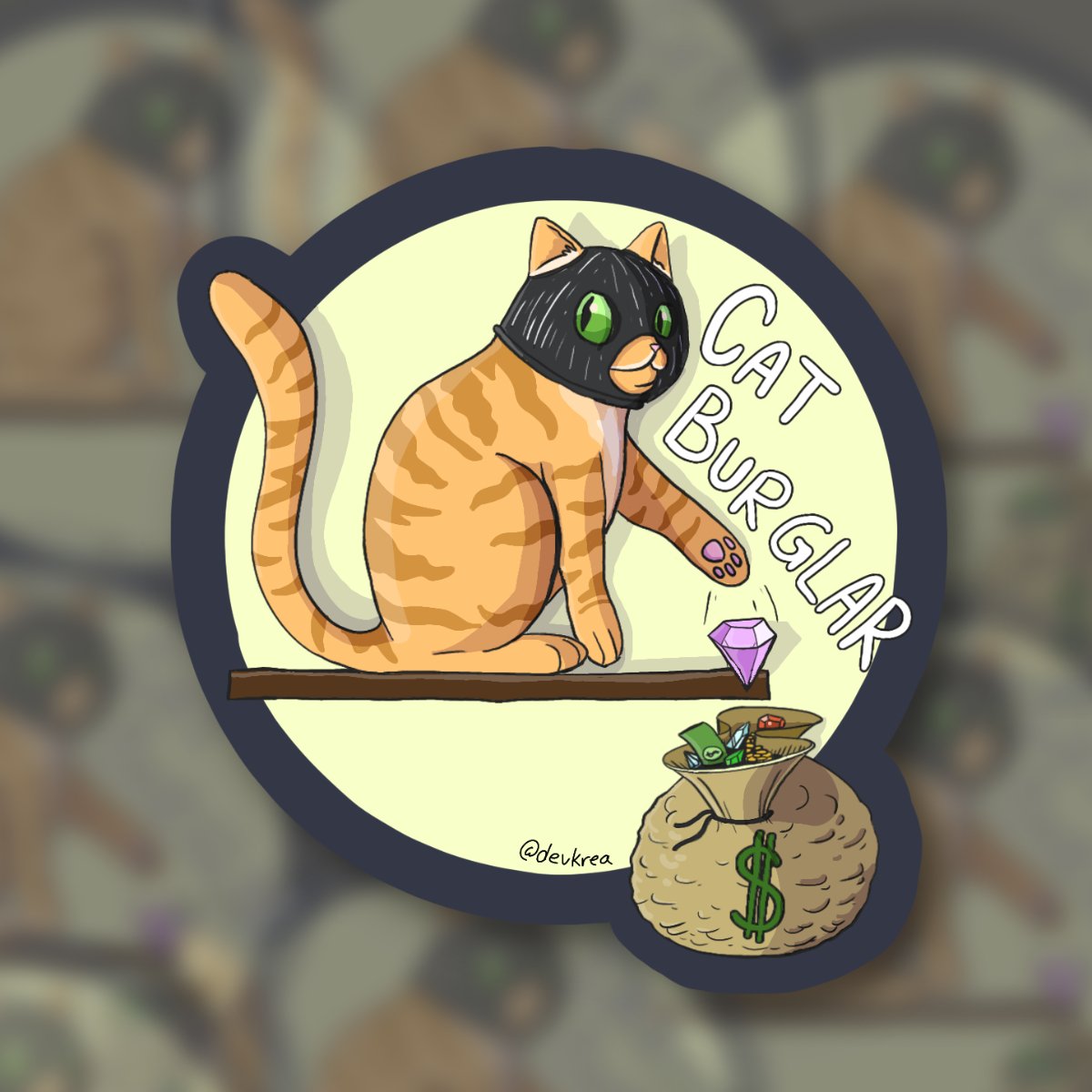 Cat Burglar Sticker | 3" | Deviant Kreations - Deviantkreations