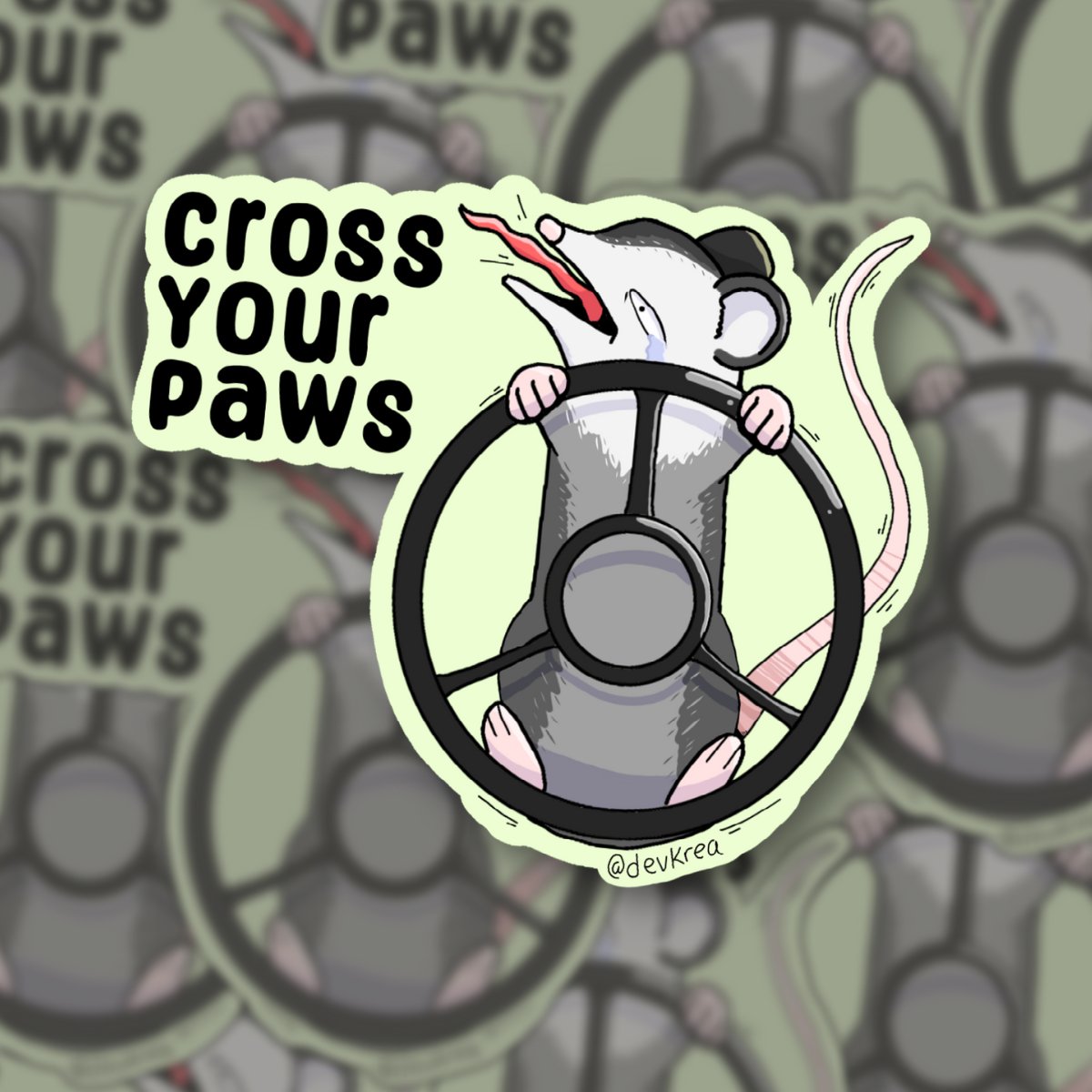 Cross Your Paws Sticker | 3" | Deviant Kreations - Deviantkreations