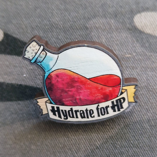 Hydrate for HP | Wooden Pin 1.5" | Deviant Kreations - Deviantkreations