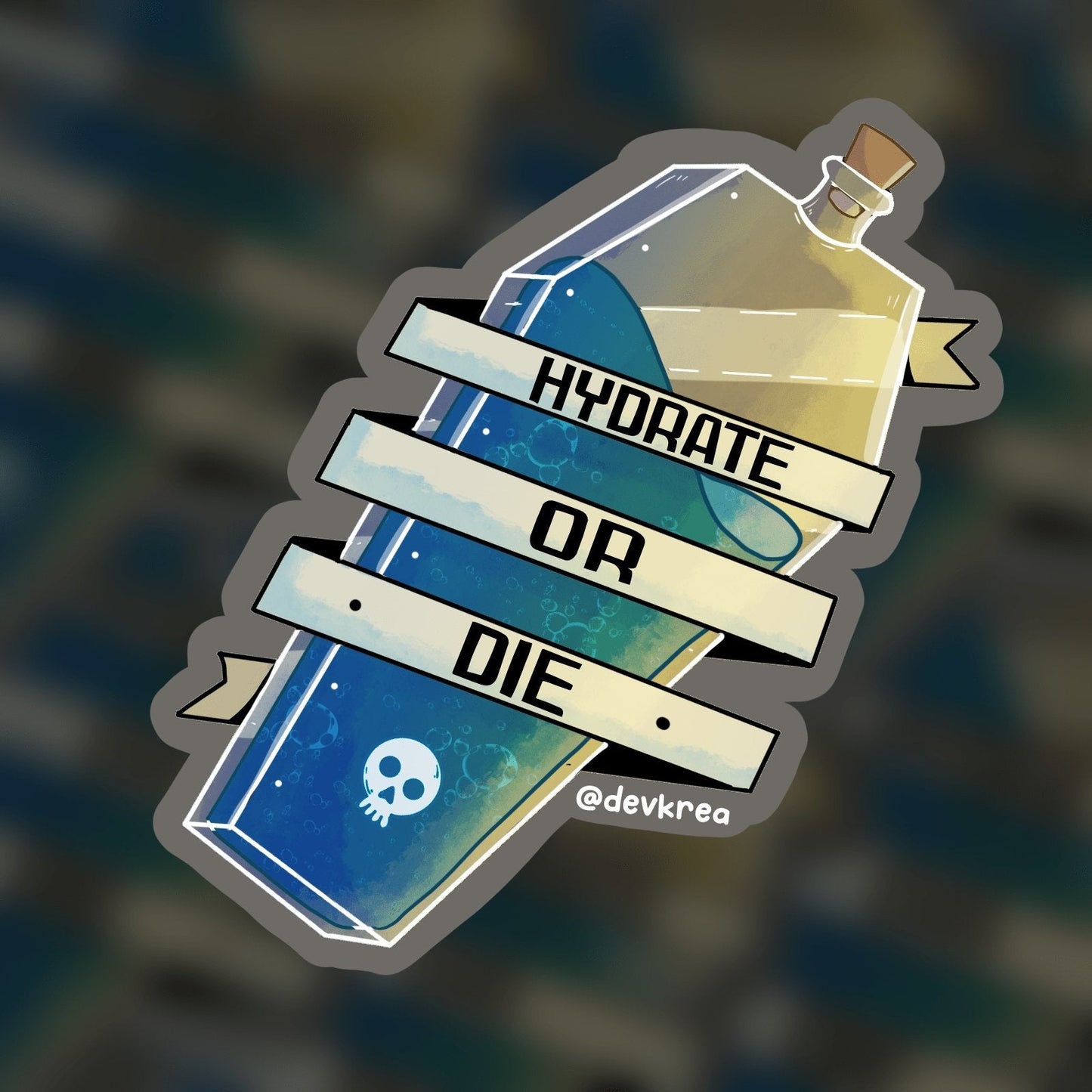 Hydrate or Die 3" Sticker | DevKrea - Deviantkreations