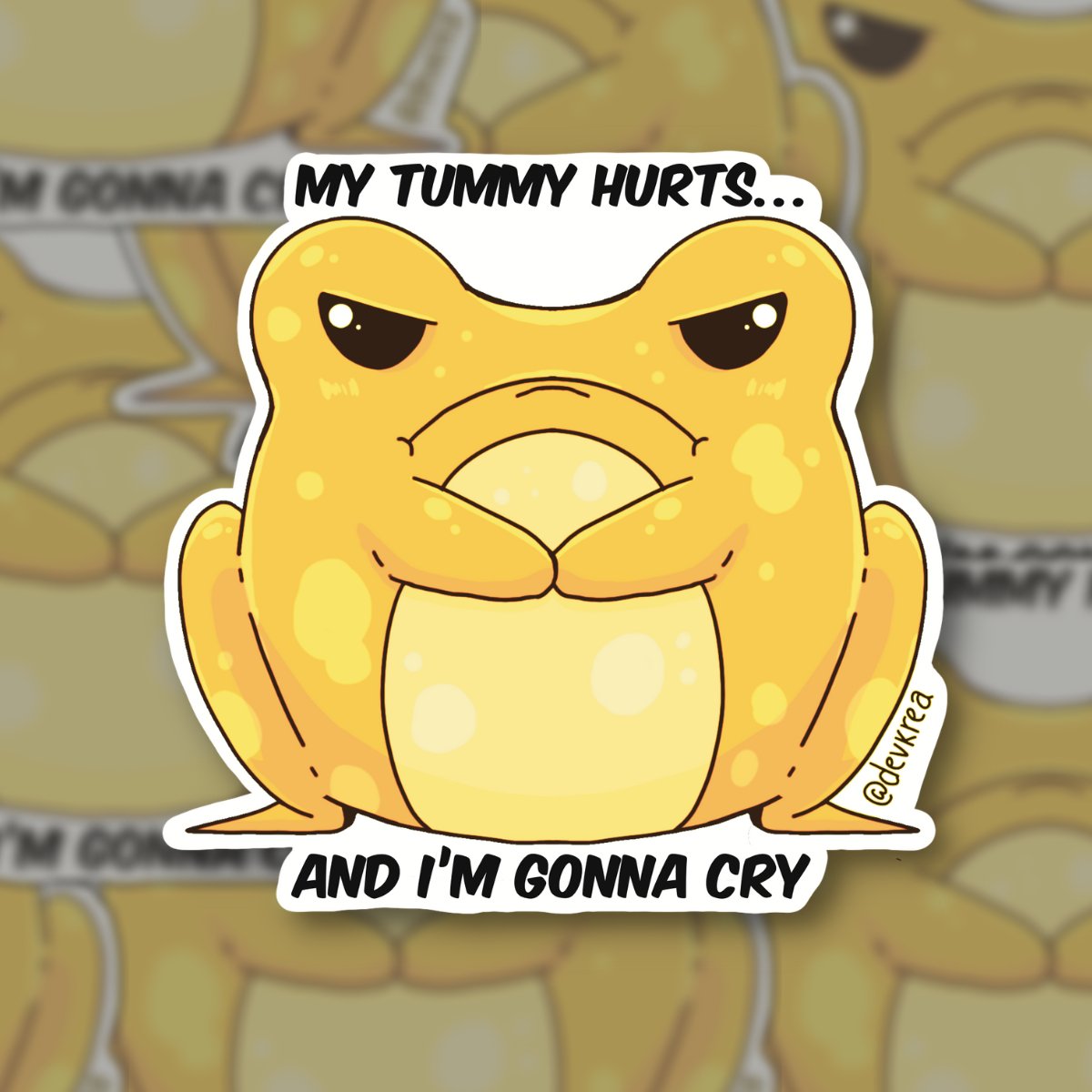 I'm Gonna Cry Frog Sticker | 3" | Deviant Kreations - Deviantkreations