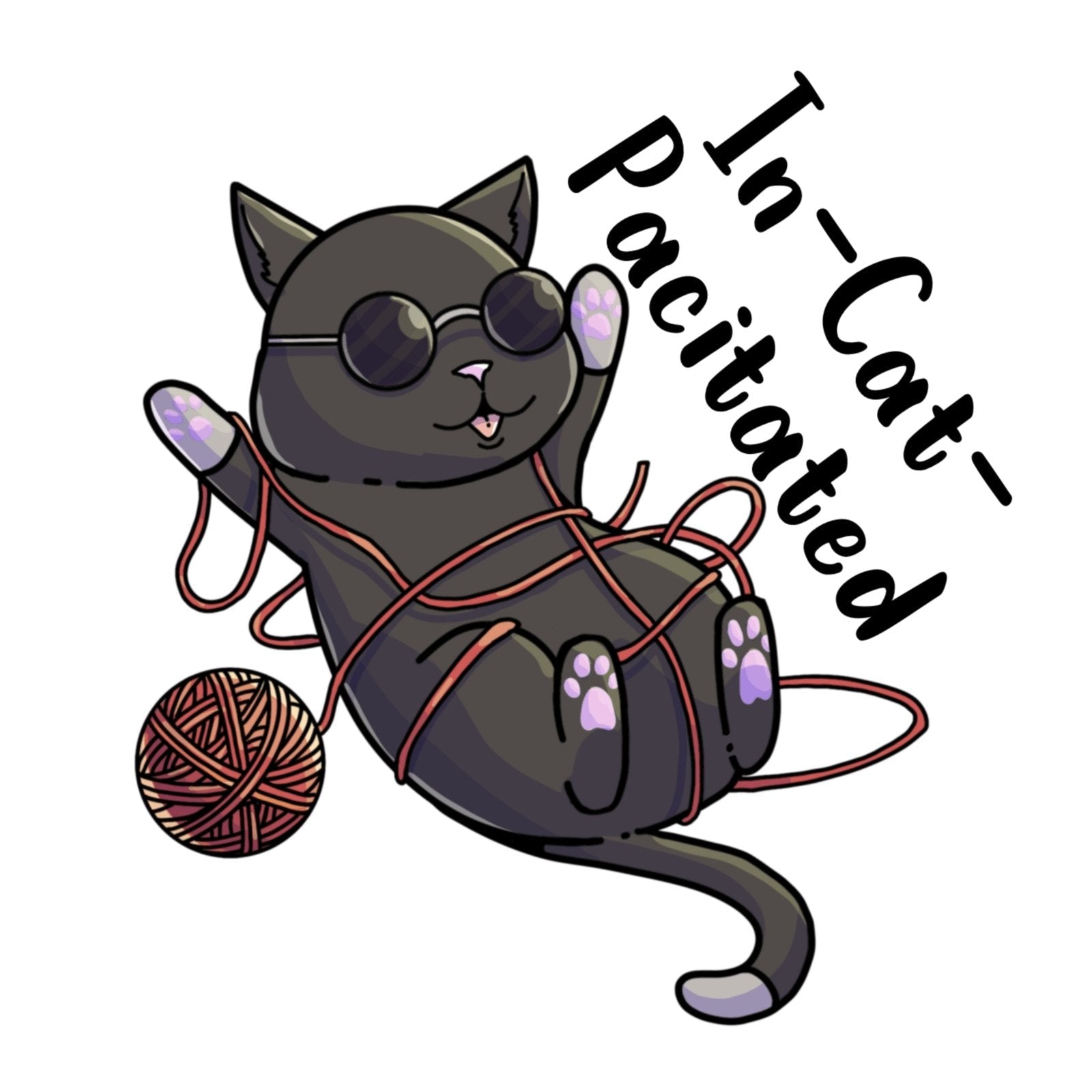 In-cat-pacitated 1.5" Acrylic Pin | DevKrea - Deviantkreations