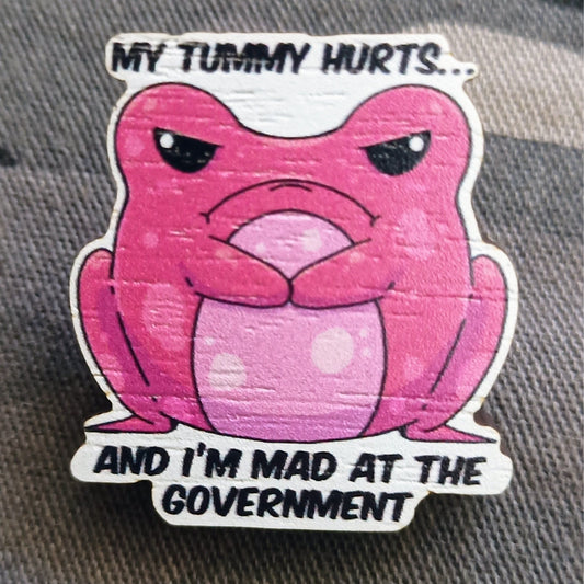 Mad Tummy | Wooden Pin 1.5" | Deviant Kreations - Deviantkreations