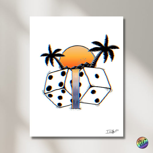 Pair of Dice Print | 8.5"x11" & 12"x18" | Deviant Kreations - Deviantkreations