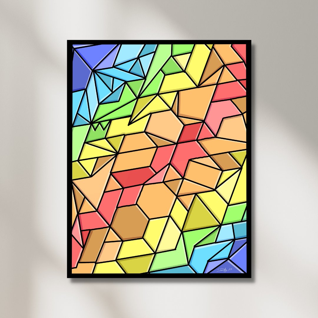 Rainbow Stained Glass Print | Wall Art | 8.5"x11" | Deviant Kreations - Deviantkreations