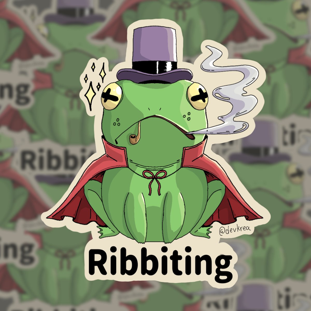 Ribbiting Frog Sticker | 3" | Deviant Kreations - Deviantkreations