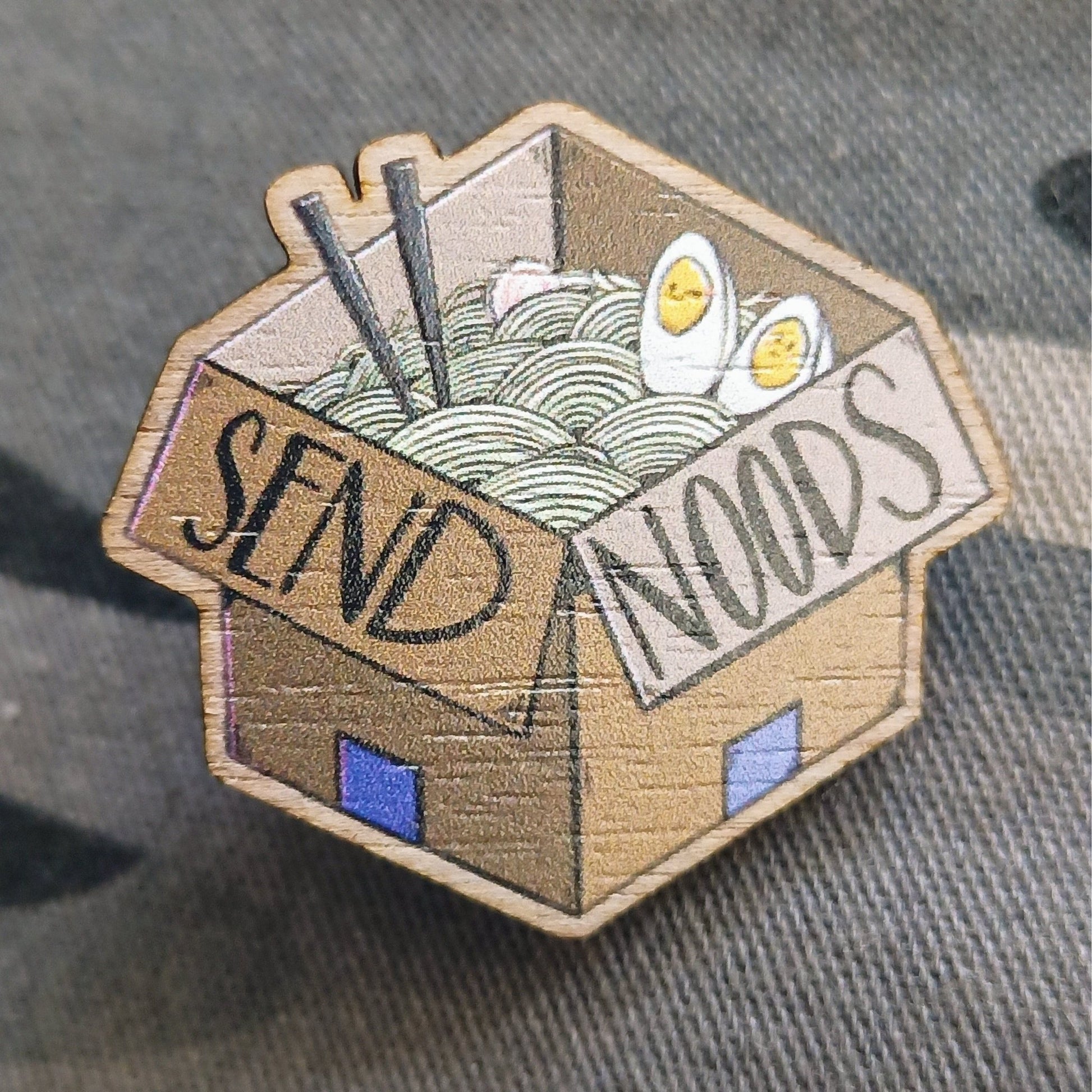 Send Noods | Wooden Pin 1.5" | Deviant Kreations - Deviantkreations
