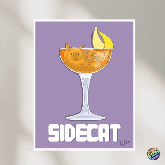 Side Cat Print Cat-Tail | 8.5"x11"| Deviant Kreations - Deviantkreations