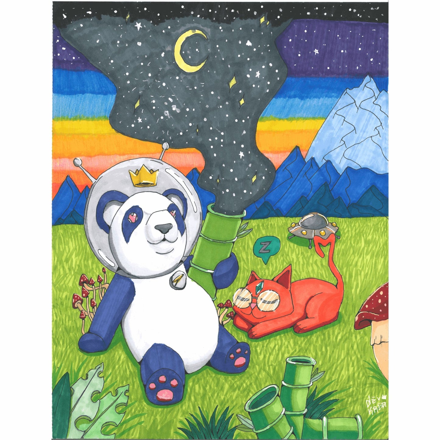 Summer Panda Print | DevKrea - Deviantkreations