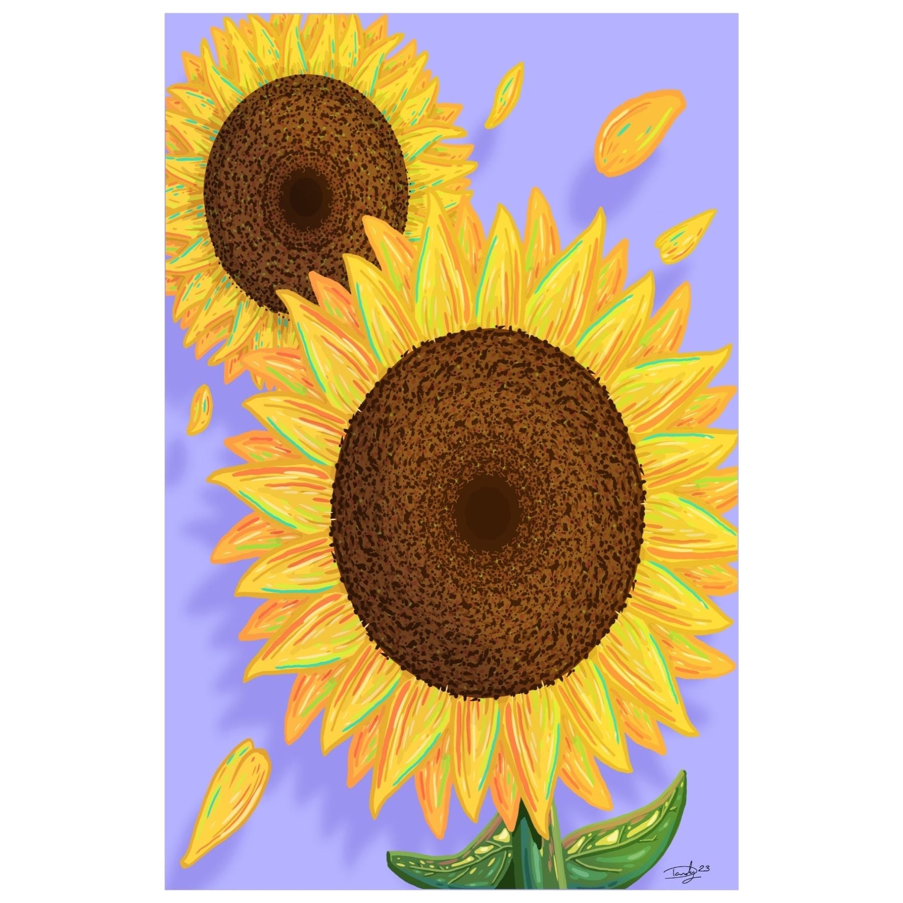 Sunflower Print | Wall Art | 8.5"x11" | Deviant Kreations - Deviantkreations