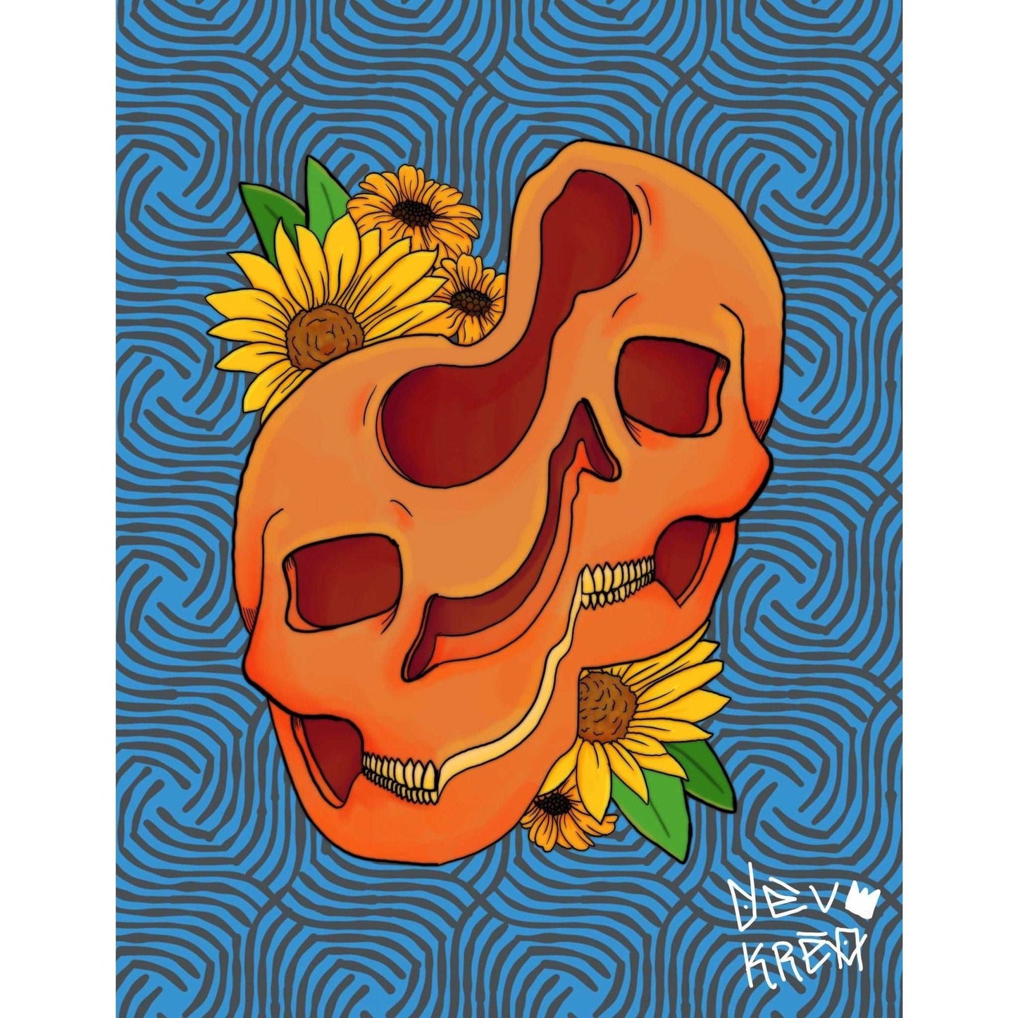 Surreal Trippy Skull Print | DevKrea - Deviantkreations