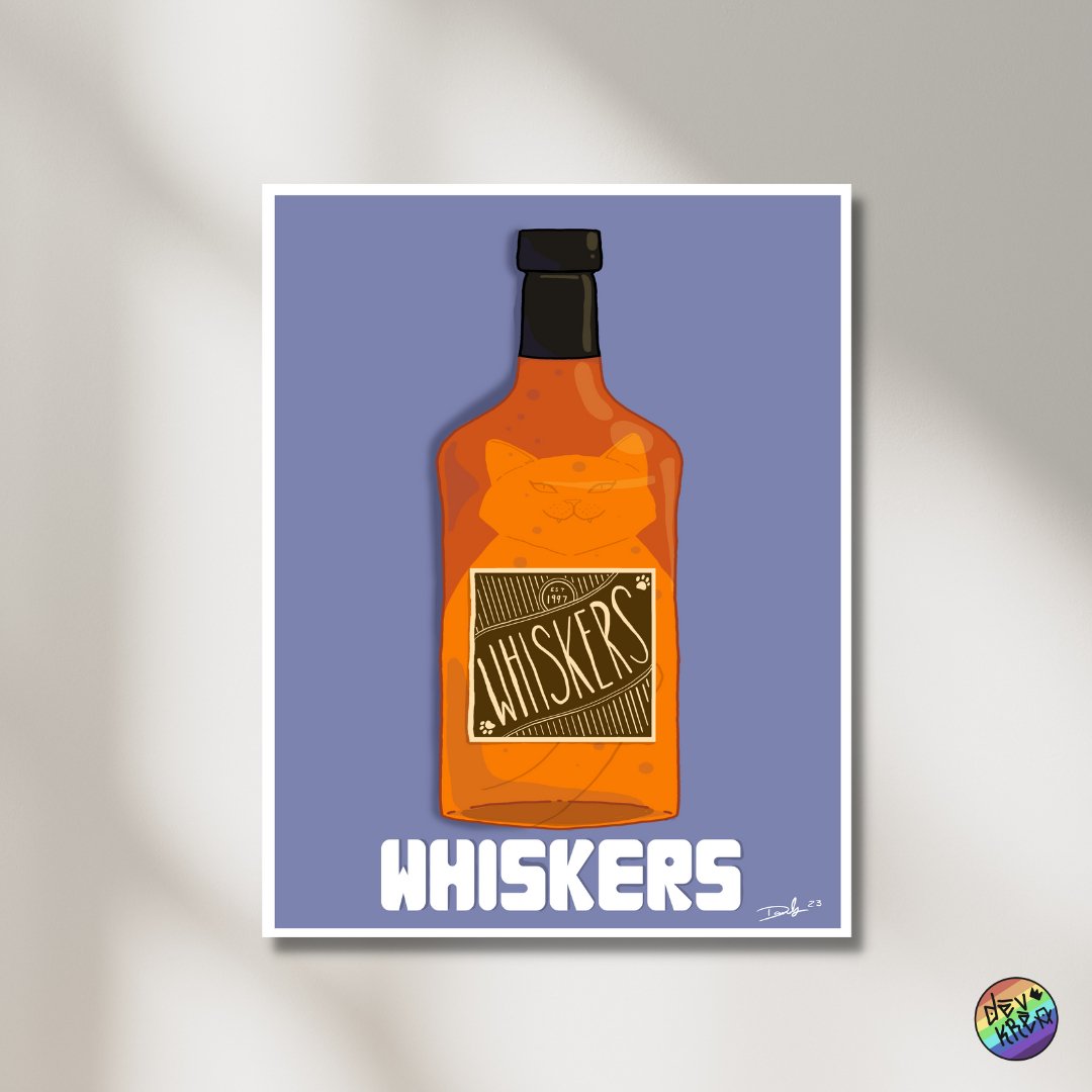 Whiskers Print | 8.5"x11" & 12"x18" Print | Deviant Kreations - Deviantkreations