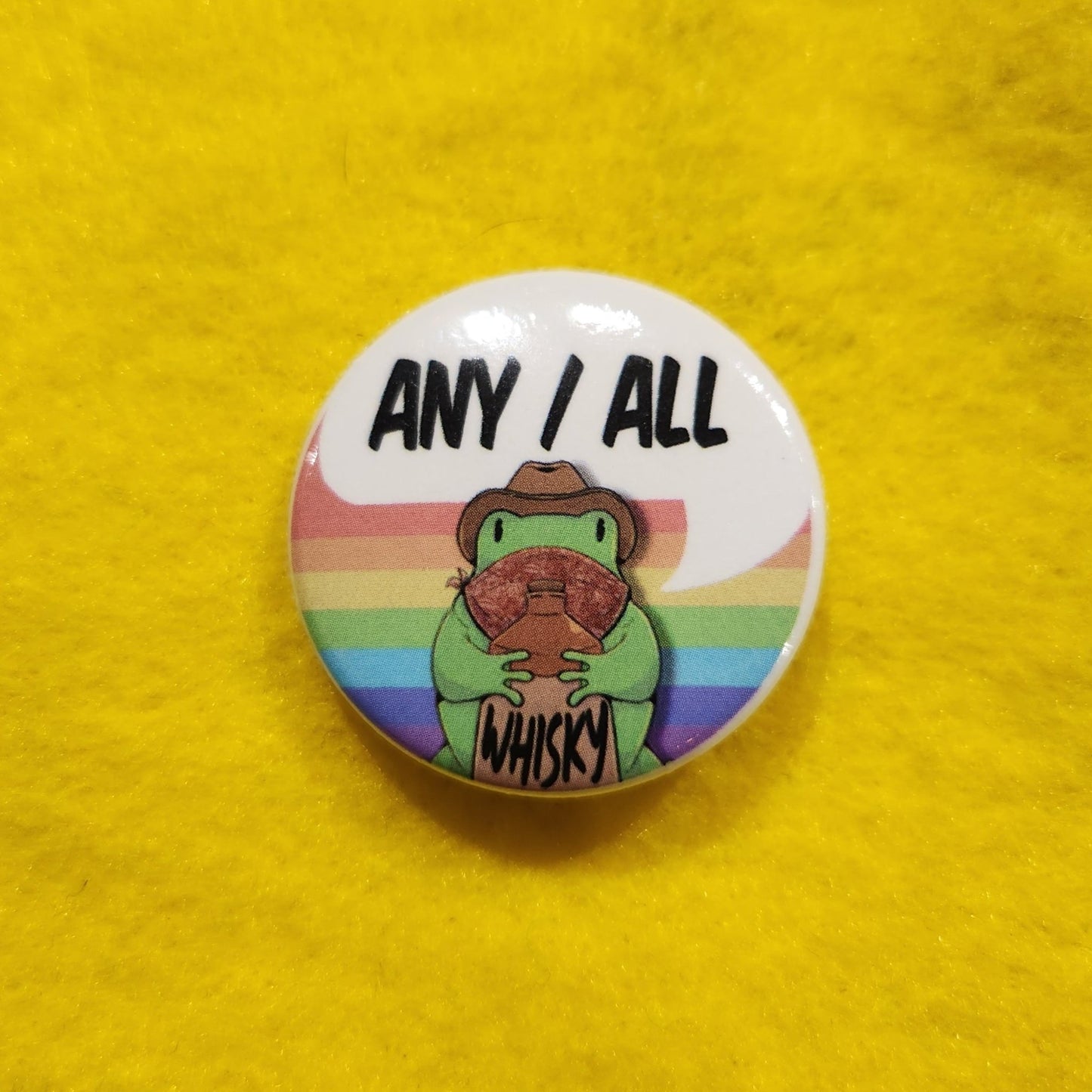 Whisky Frog Pronoun Button | ANY/ALL | 1.25" - Deviantkreations