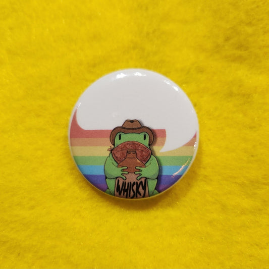 Whisky Frog Pronoun Button | BLANK | 1.25" - Deviantkreations